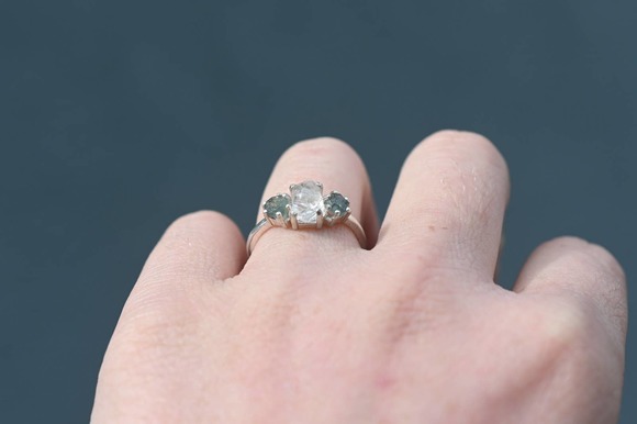 Raw Sapphire Ring, Rough Cut Sapphire, Natural Blue size 3 4 5 6 7 8 9 1… - Picture 2 of 5